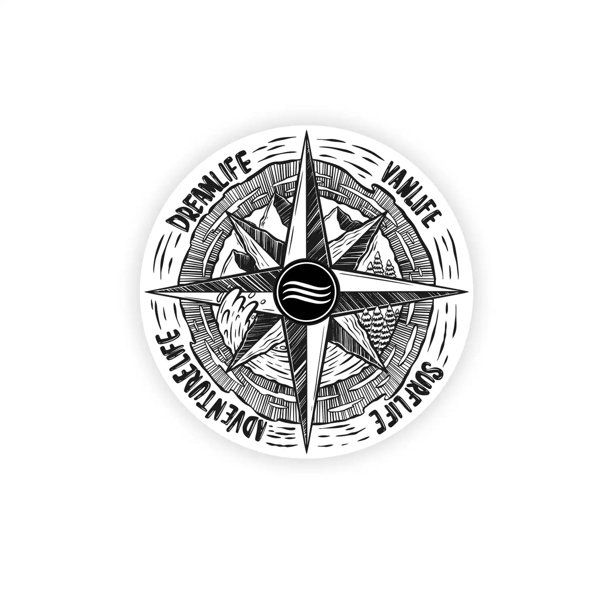 Adesivo Bussola Rosa Dei Venti - Decorazione Per Interni Ed Esterni (19x14 Cm)