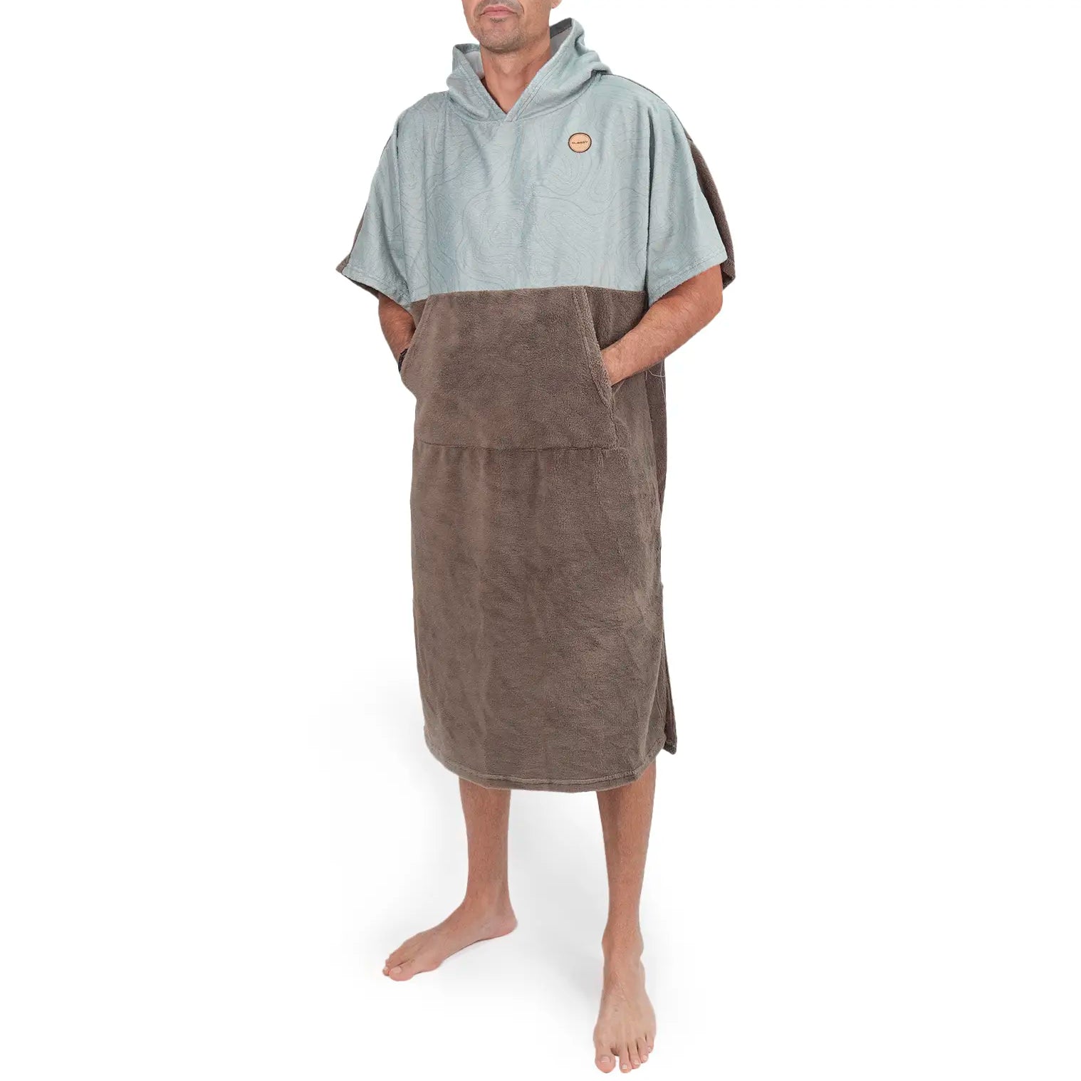 Poncho Surf Manga Corta Verde Camuflaje