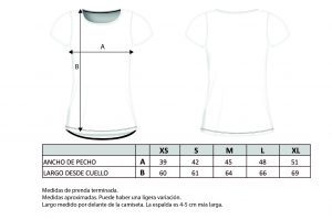 Glassy Guia Talla Camiseta Mujer