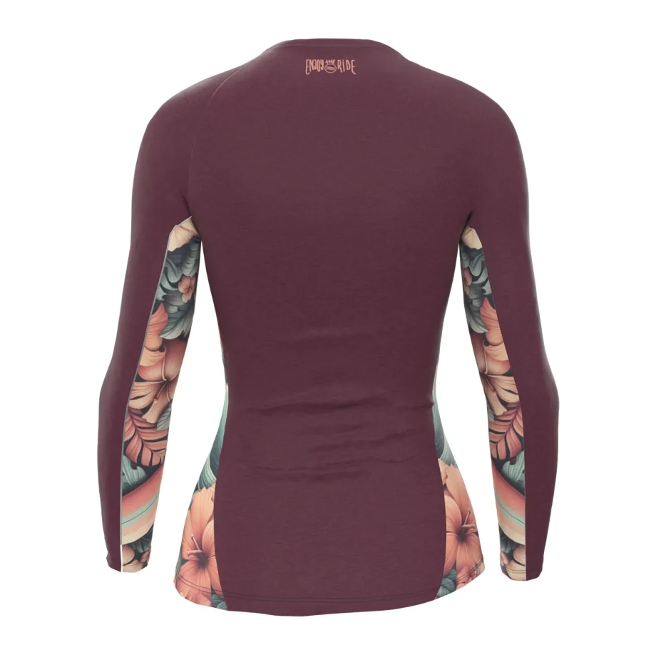 Rash vest Women's Surf Fantasy Burgundy - UPF 50+