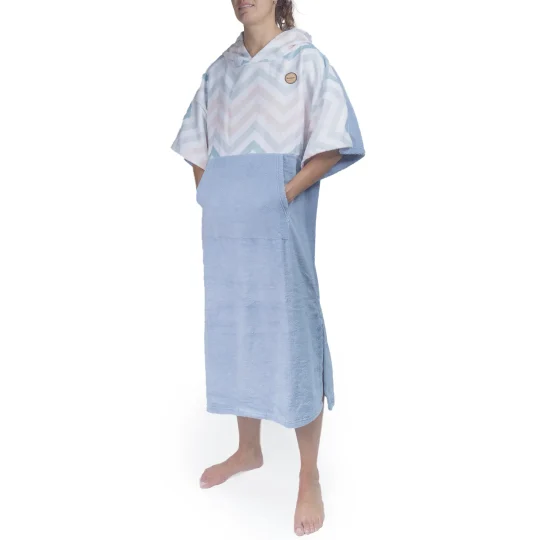 Poncho donna azzurro