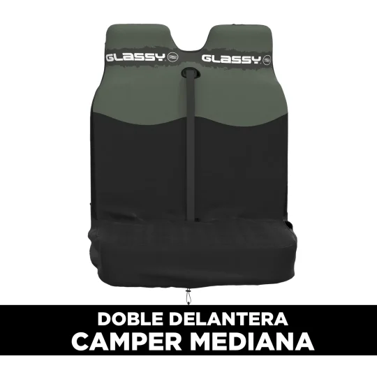 Funda impermeable doble delantera verde militar para Campers medianas