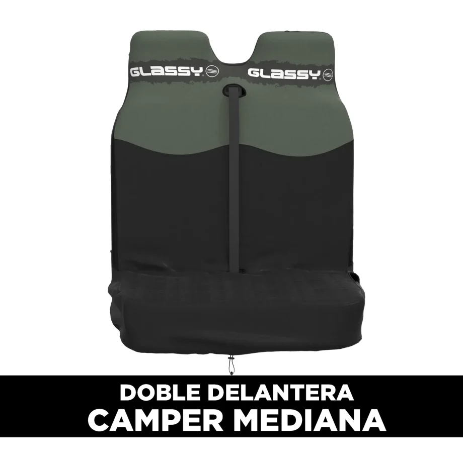 Funda impermeable doble delantera verde militar para Campers medianas