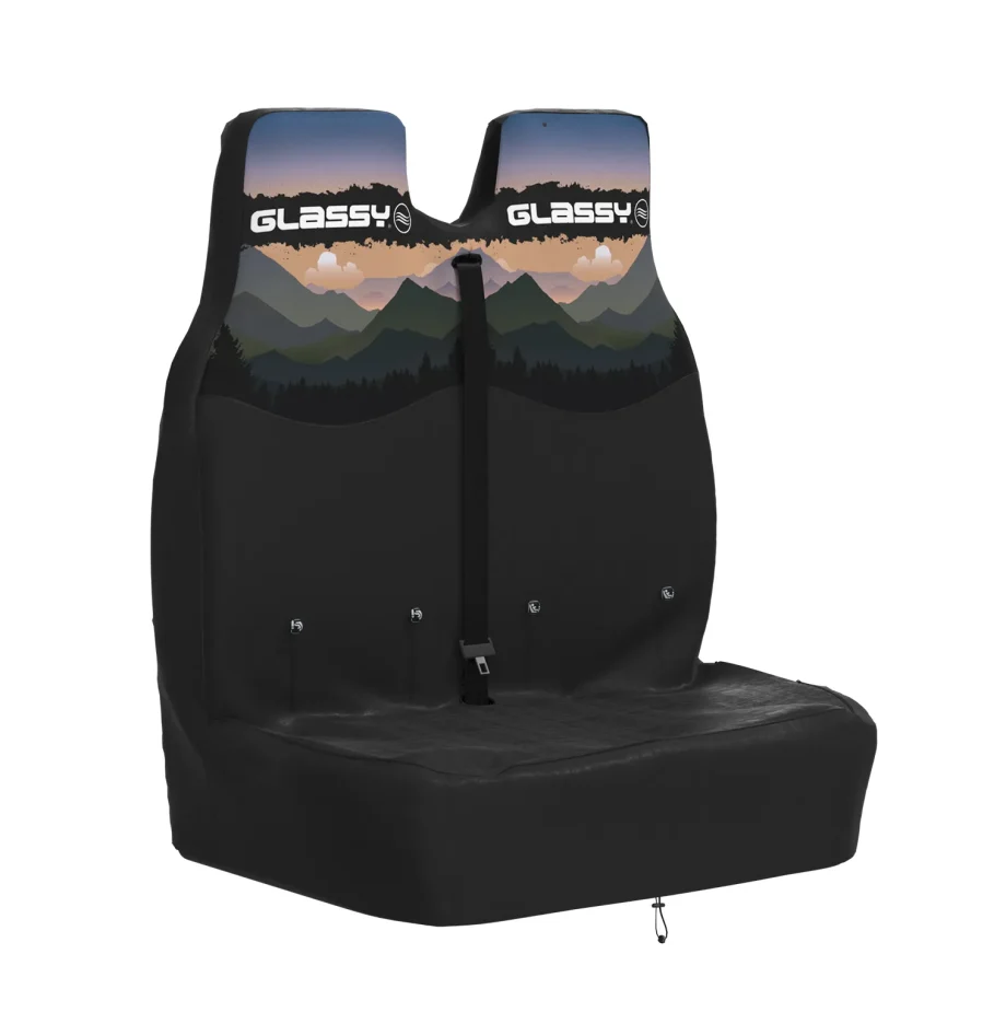 Funda impermeable camper doble asiento delantero con diseño de montañas