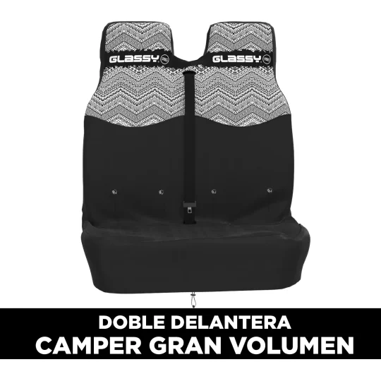 Funda impermeable doble delantera con estampado blanco y negro para Campers grandes